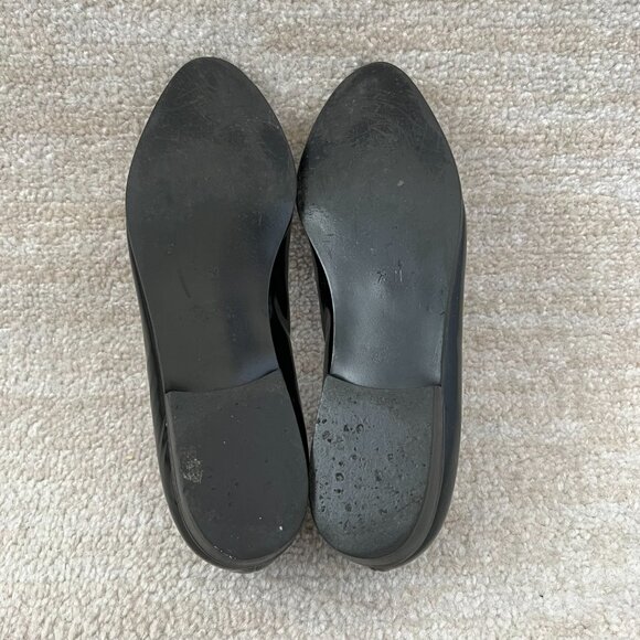 Vintage Jazz Black Leather Flats Shoes 7 Made in Spain - Picture 10 of 10